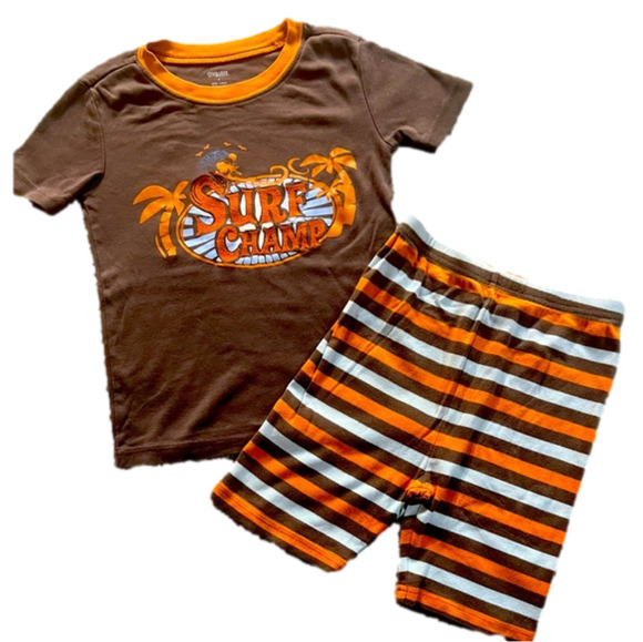 GYMBOREE Snug Fit “Surf Champ” Summer 2-Piece PJs, Size 7, Preloved Gymbo - Picture 1 of 3